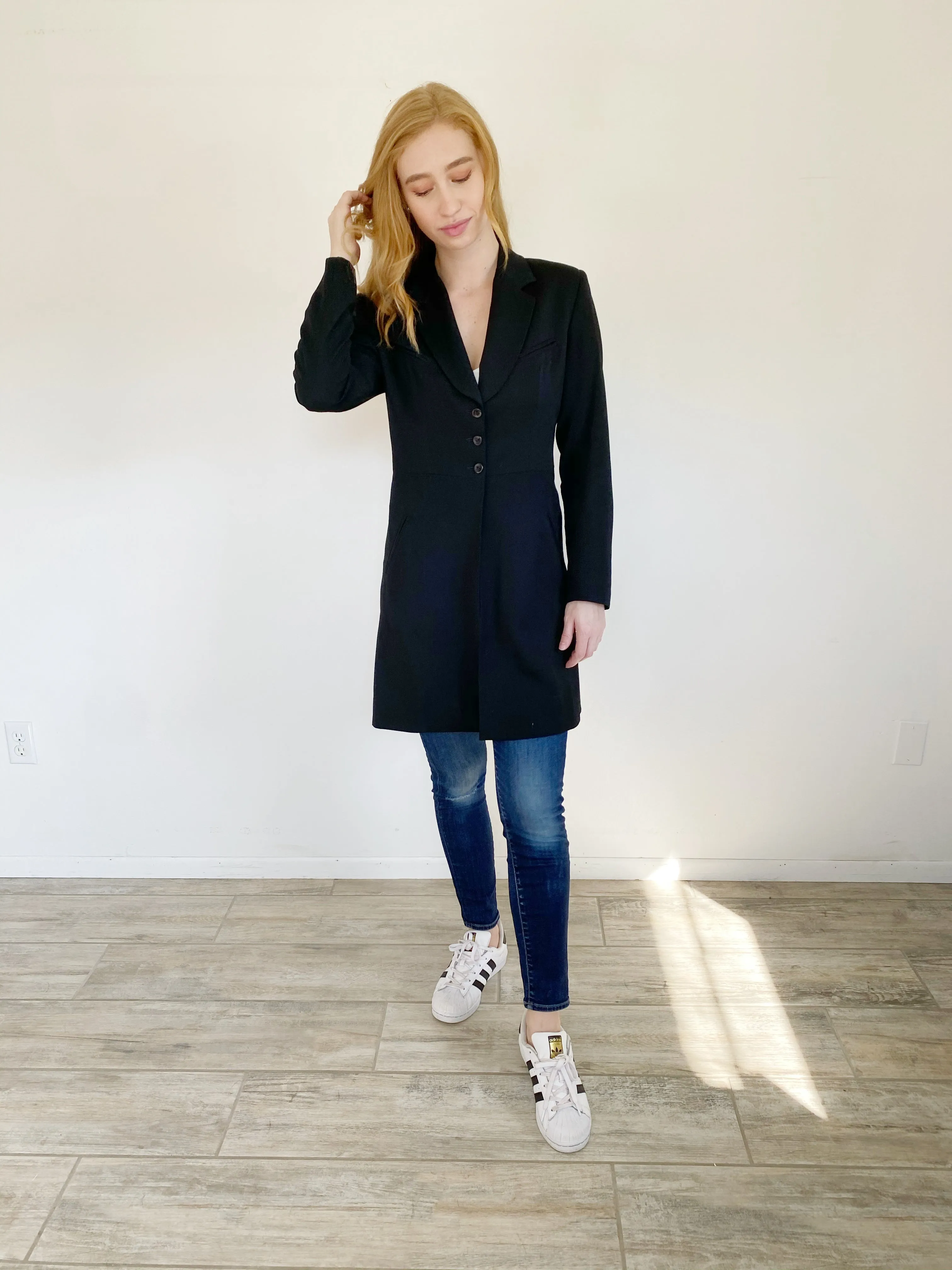 The MANUEL Wool Pea Coat Black Suit Jacket 6