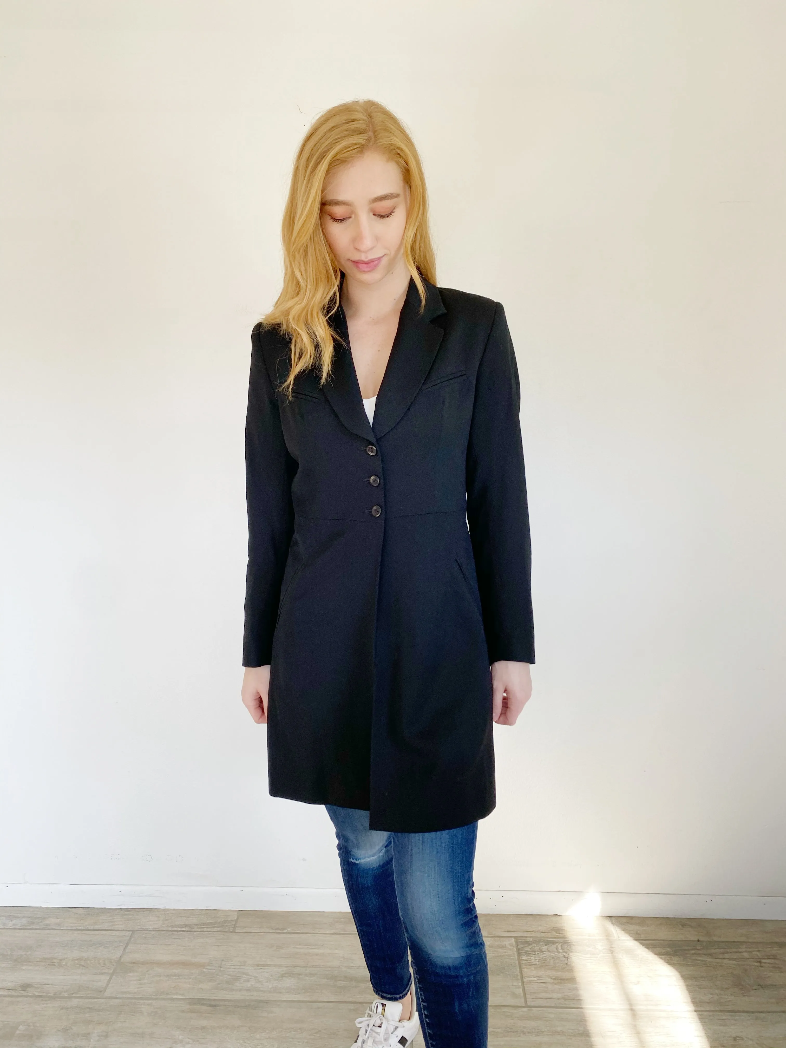 The MANUEL Wool Pea Coat Black Suit Jacket 6