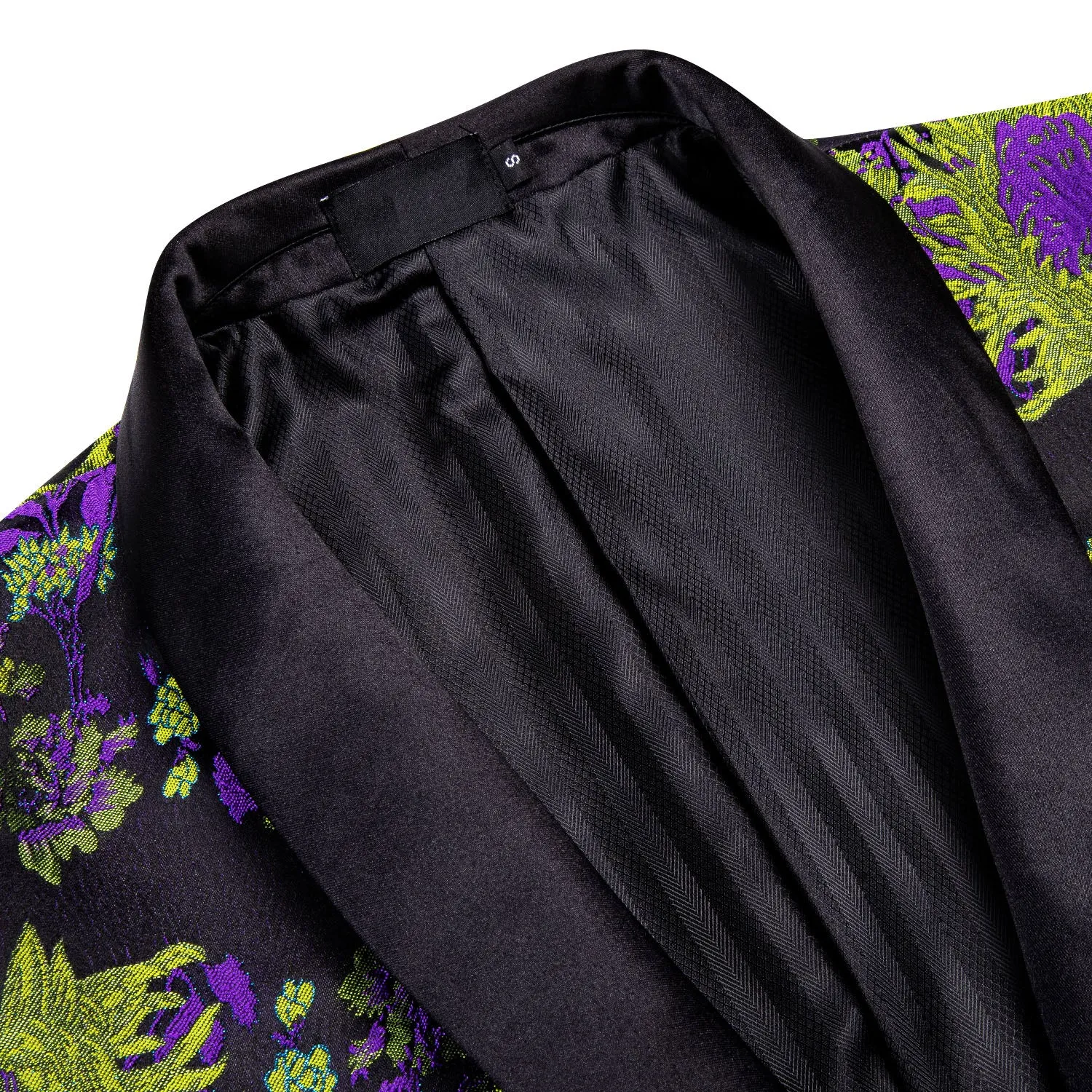 Ties2you Men's Suit Black Green Purple Floral Novelty Suit Fashion