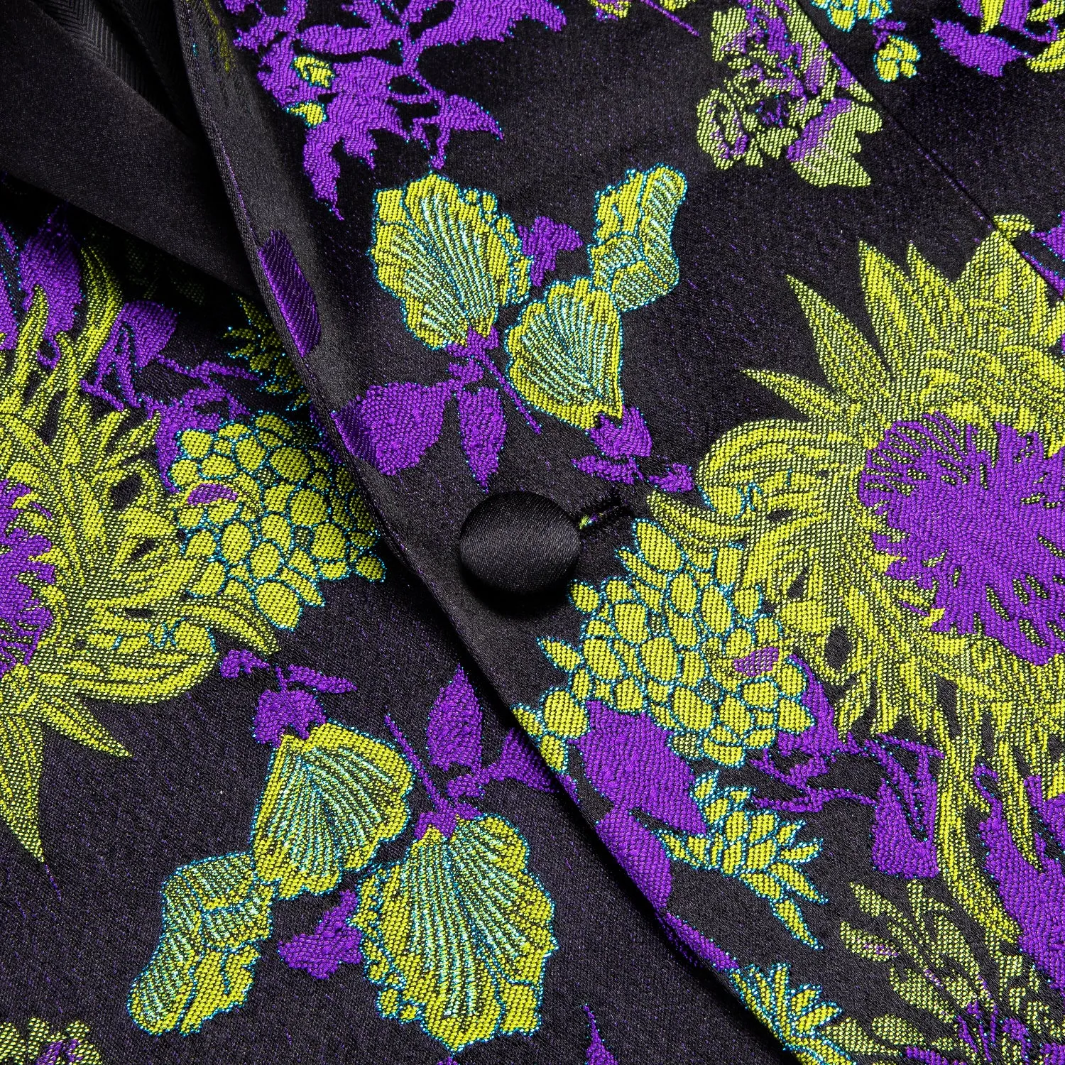 Ties2you Men's Suit Black Green Purple Floral Novelty Suit Fashion