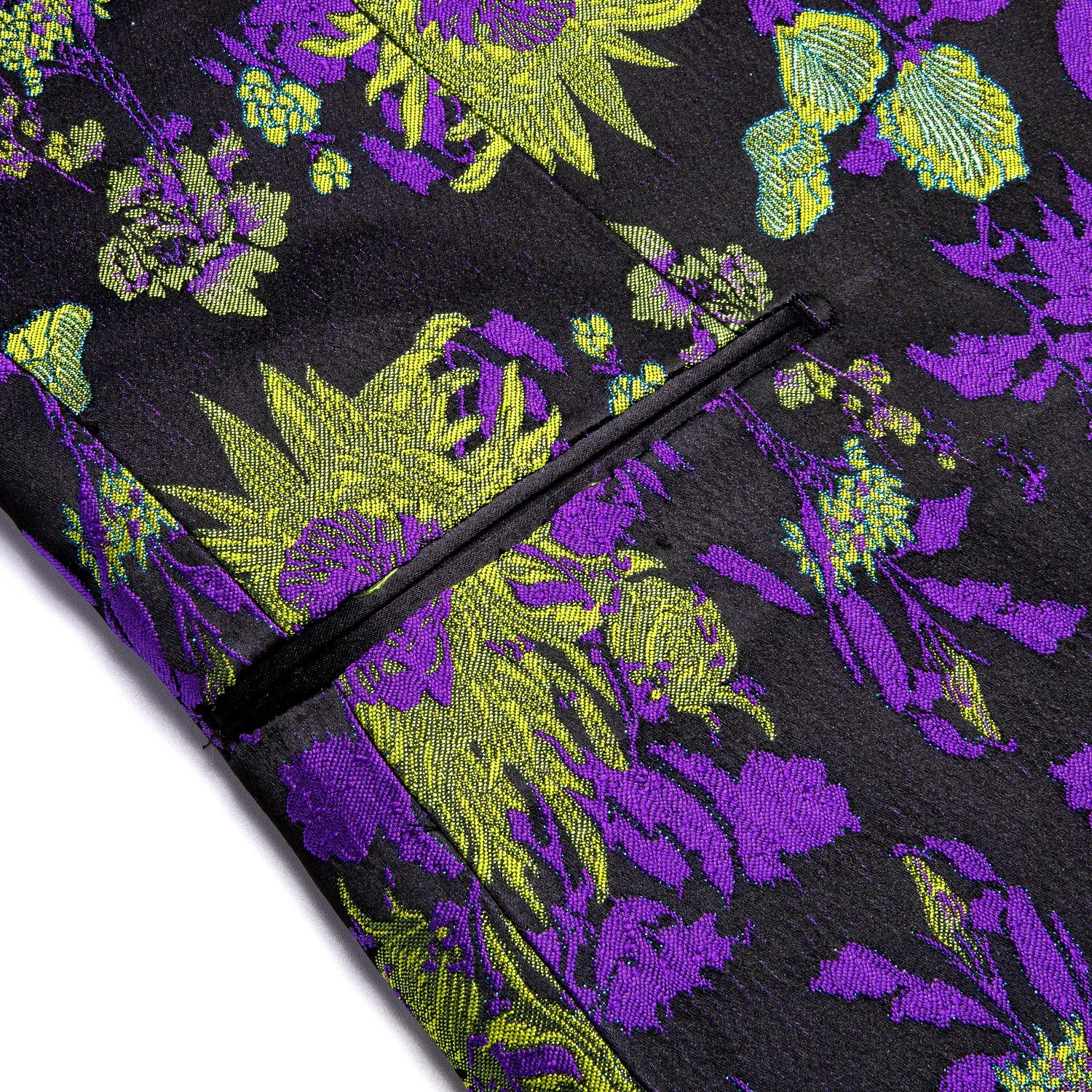 Ties2you Men's Suit Black Green Purple Floral Novelty Suit Fashion