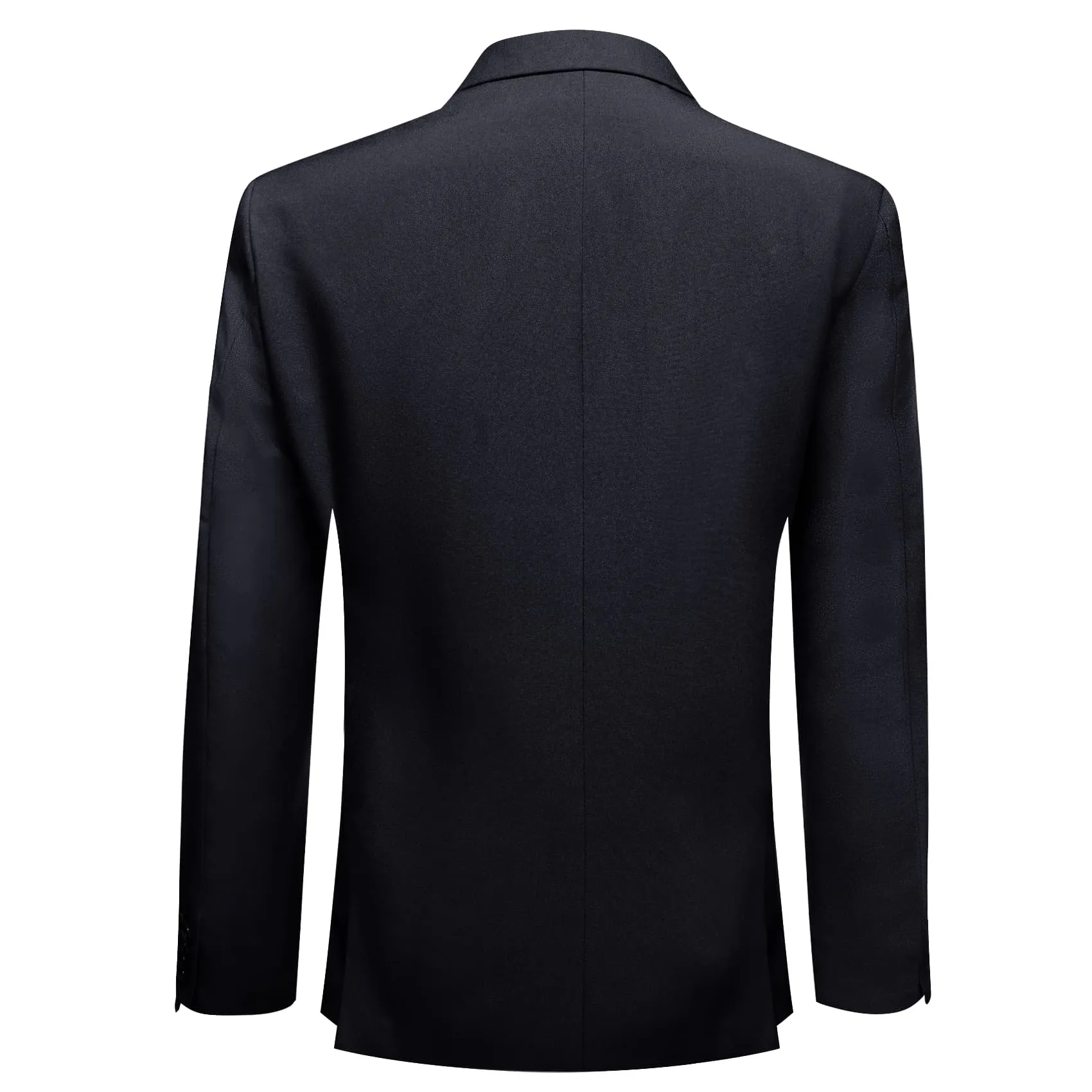 Ties2you Men's Suit Coal Black Solid Button Down Notched Collar Dress Suit Top
