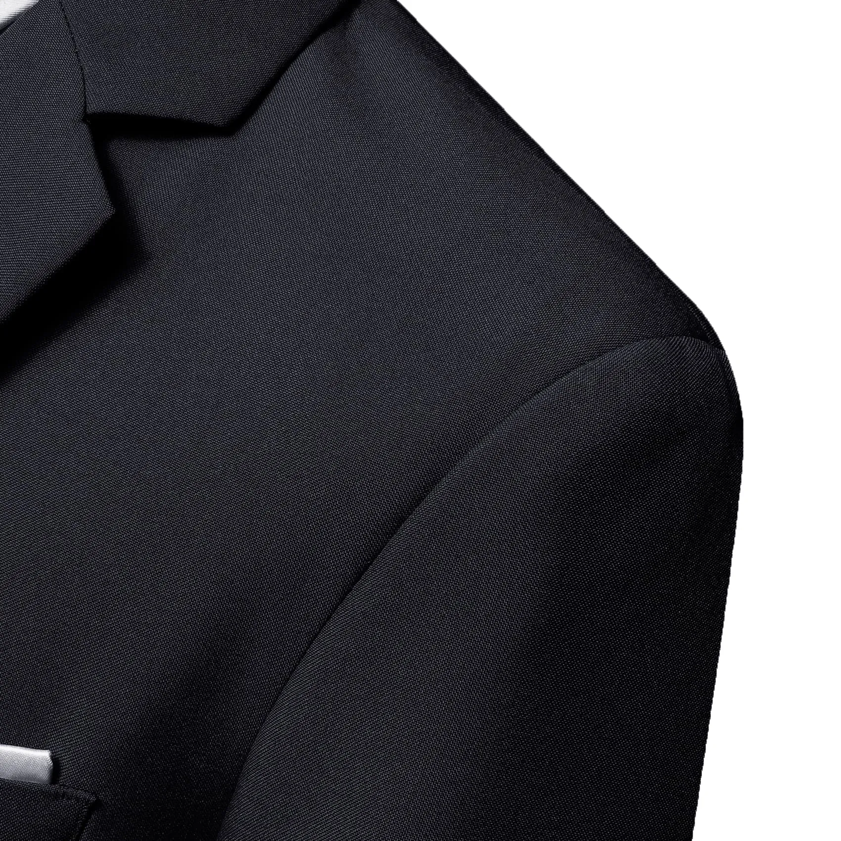 Ties2you Men's Suit Coal Black Solid Button Down Notched Collar Dress Suit Top