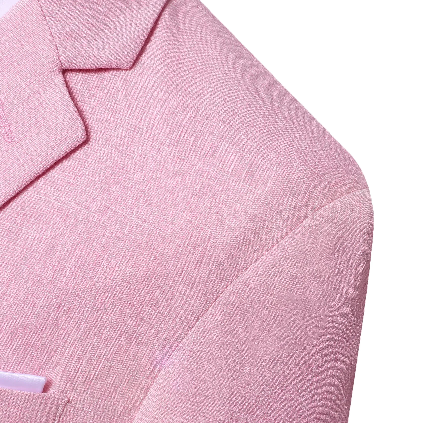 Ties2you Mens Suit Rose Pink Solid Button Down Notched Collar Dress Suit Top