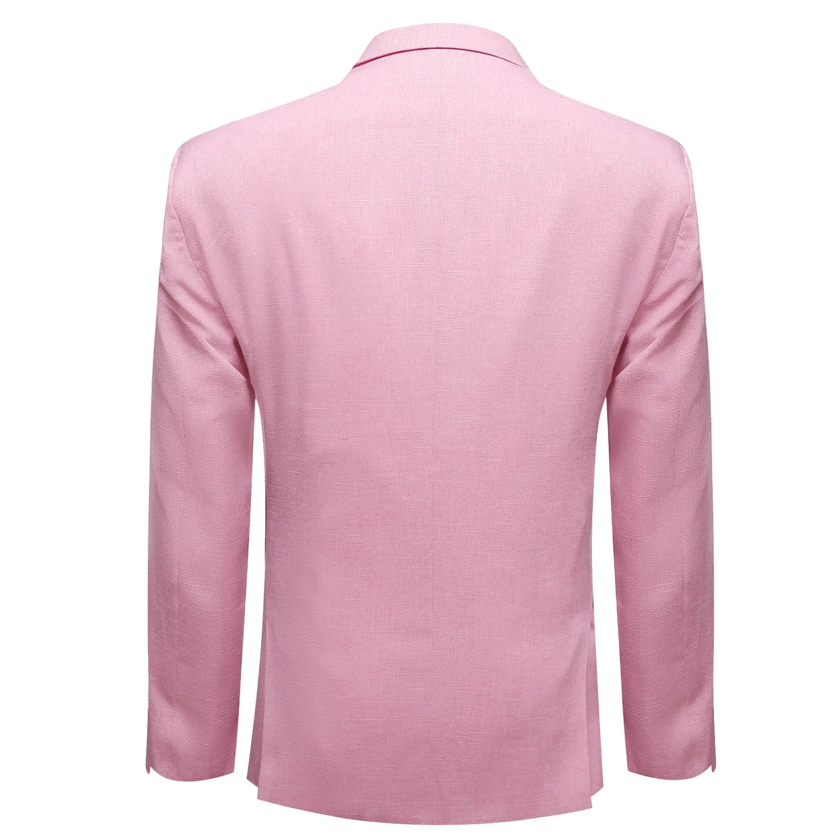 Ties2you Mens Suit Rose Pink Solid Button Down Notched Collar Dress Suit Top