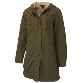 Tough Duck Woman's Winter Work Jacket WJ20 Sanded Duck Sherpa Lined Insulated Attached Hood with Drawstring Sizes XS-2XL