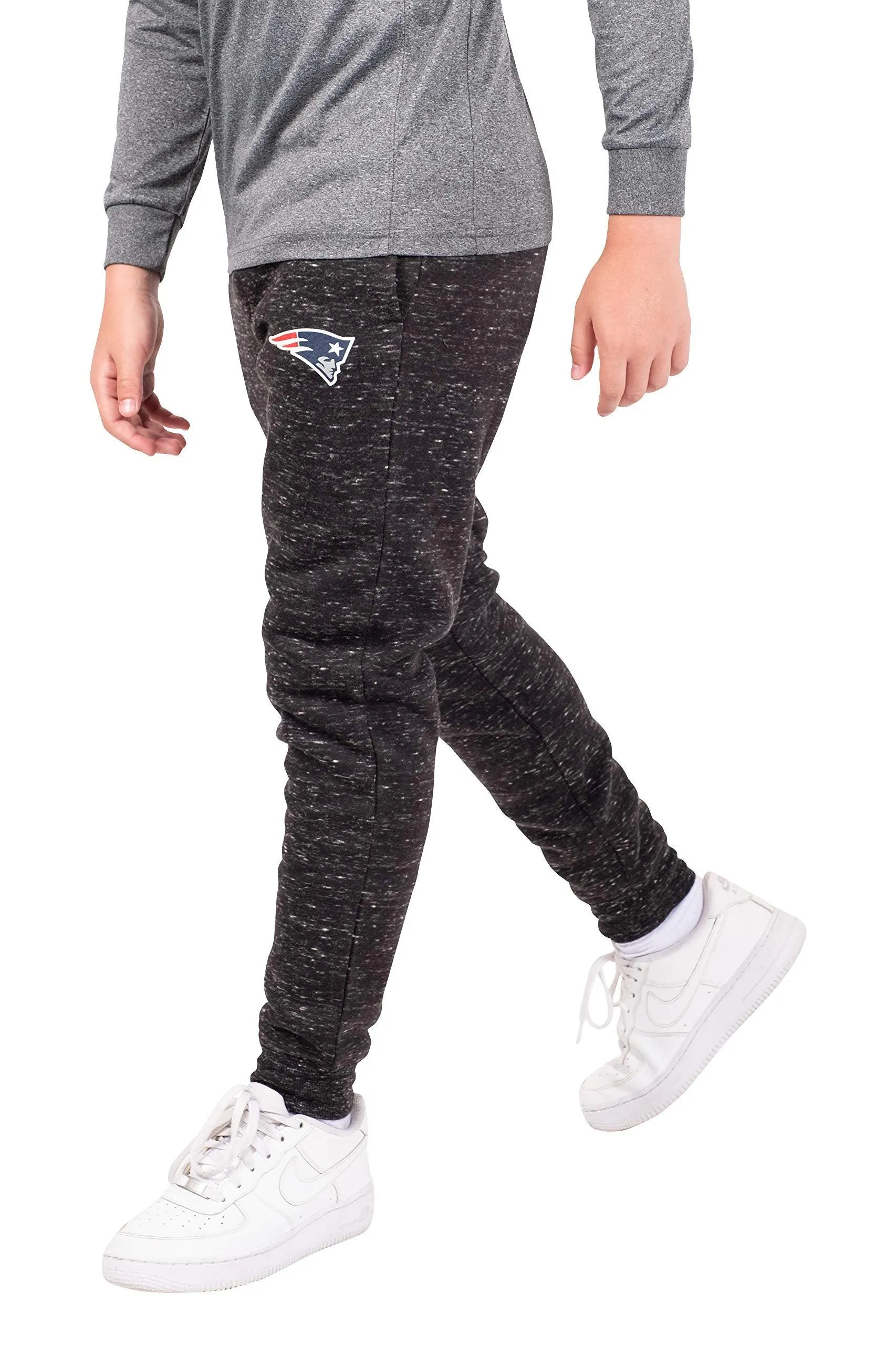 Ultra Game NFL Official Youth Super Soft Supreme Jogger Sweatpants, New England Patriots, Black Snow|New England Patriots
