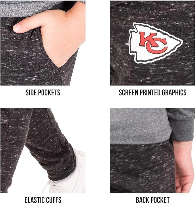 Ultra Game NFL Official Youth Super Soft Supreme Jogger Sweatpants, New England Patriots, Black Snow|New England Patriots