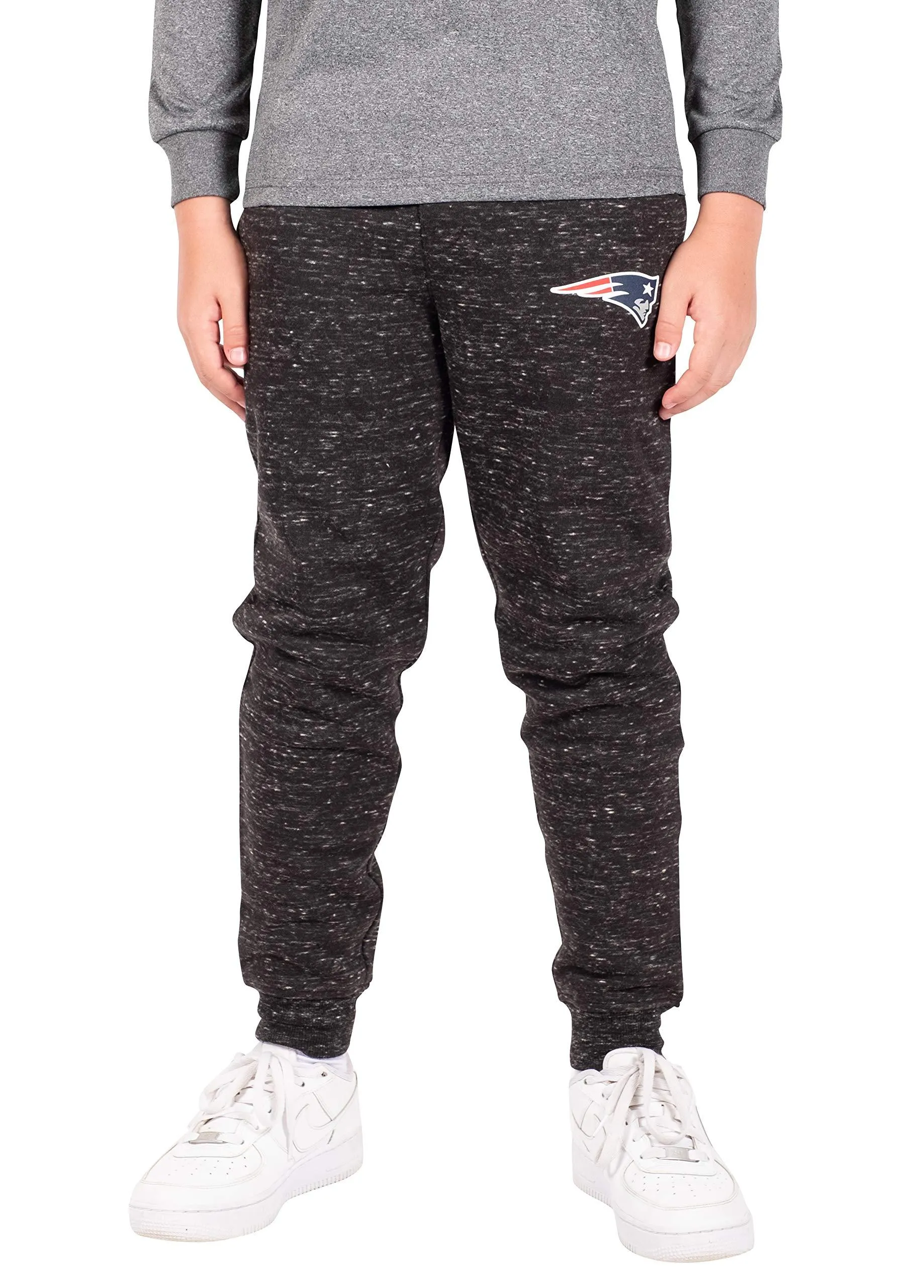 Ultra Game NFL Official Youth Super Soft Supreme Jogger Sweatpants, New England Patriots, Black Snow|New England Patriots