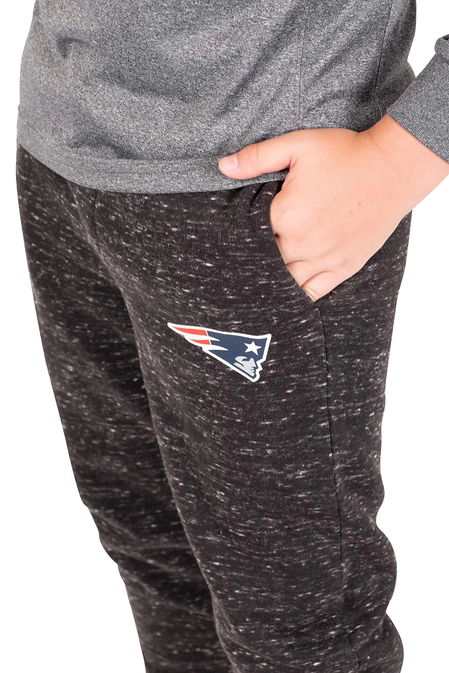 Ultra Game NFL Official Youth Super Soft Supreme Jogger Sweatpants, New England Patriots, Black Snow|New England Patriots