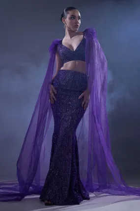 Ultraviolet Sequins Lehenga Set