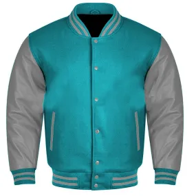 Varsity Jacket - Sky Blue Gray