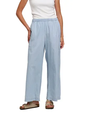 Velvet Brooklyn Chambray Wide Leg Pant- Chambray Blue