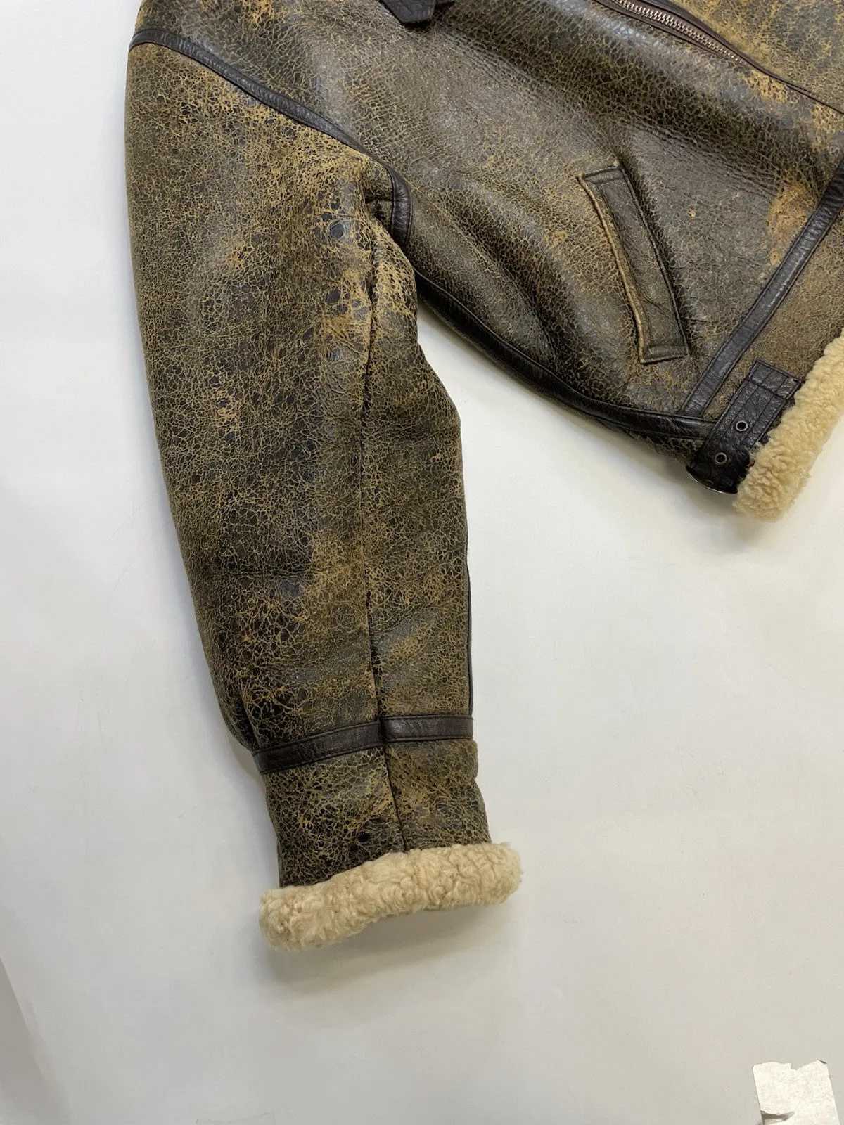 Vintage Australian Sheepskin Leather Coat Jacket Size Large Sherpa Shearling