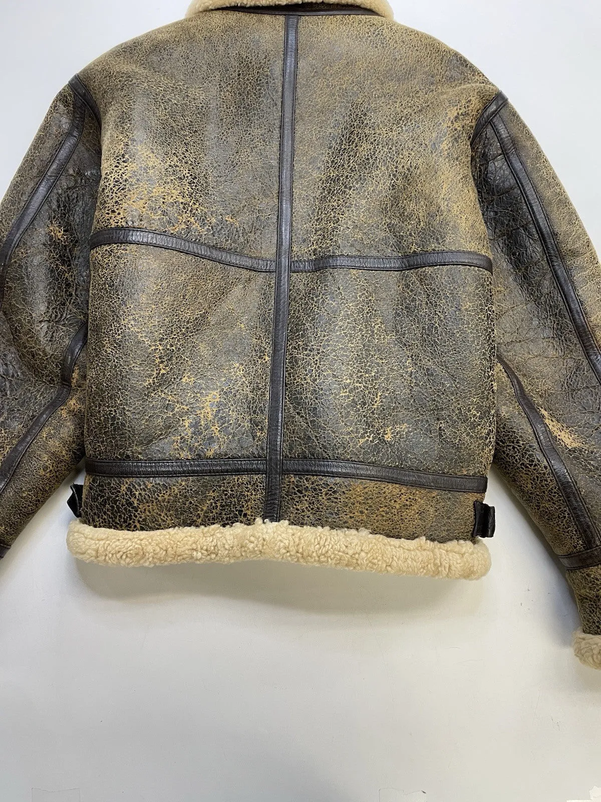 Vintage Australian Sheepskin Leather Coat Jacket Size Large Sherpa Shearling