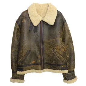 Vintage Australian Sheepskin Leather Coat Jacket Size Large Sherpa Shearling