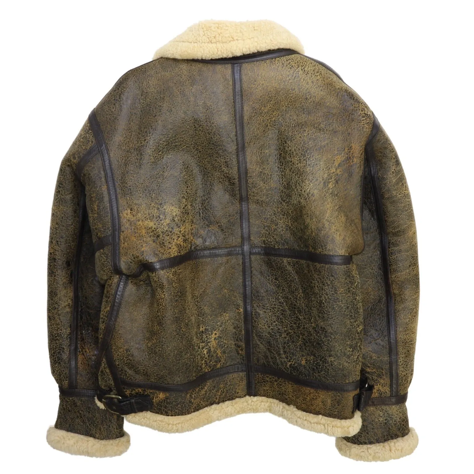 Vintage Australian Sheepskin Leather Coat Jacket Size Large Sherpa Shearling