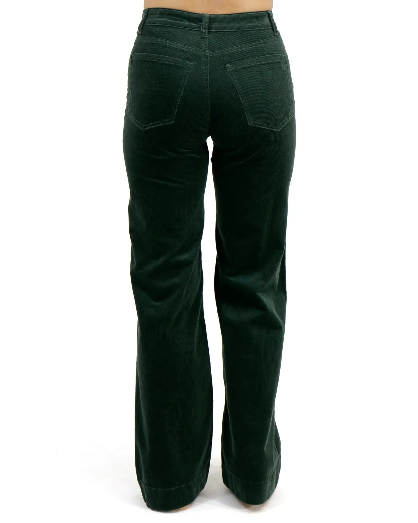 Wide Leg Deep Green Corduroy Pants