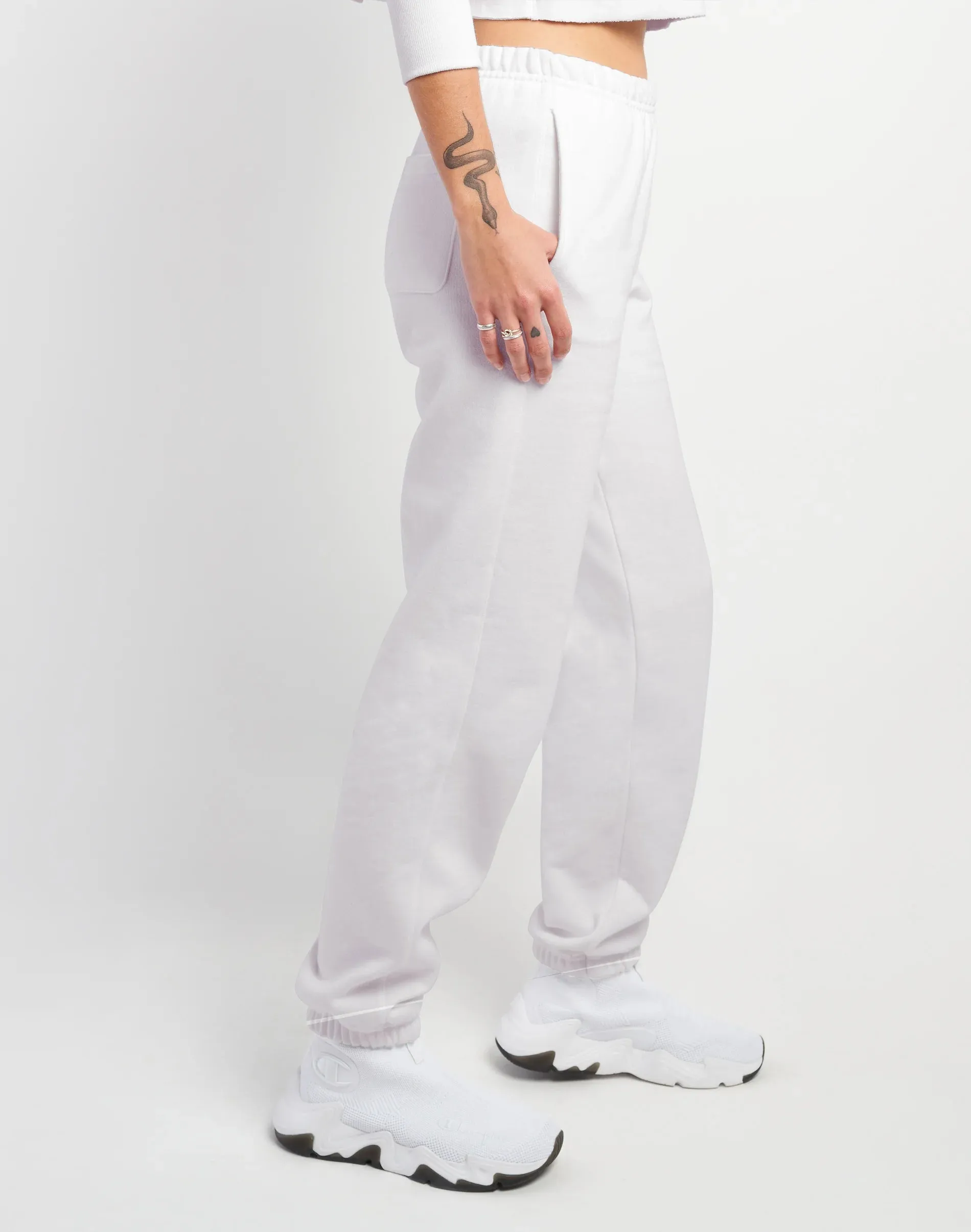 Women's Champion Reverse Weave Oversized Sweatpants White