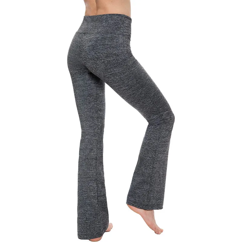 Women's Solid Bootcut Yoga Pants High Waist Stylish Workout Leggings