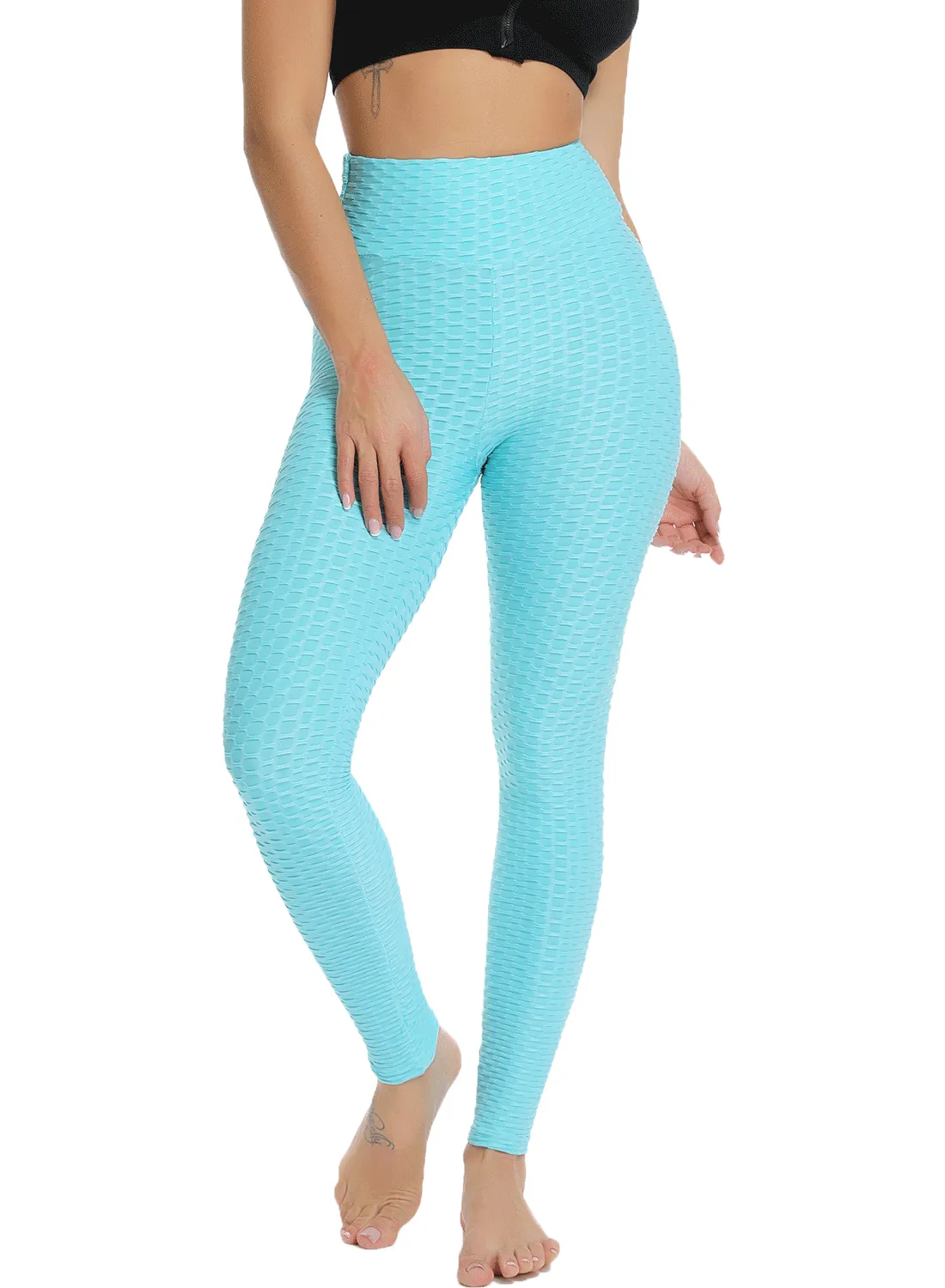 Women's Textured Ruched Fitness Yoga Pants
