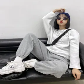Women's Warm Fleece Casual Wide High Waist Pants