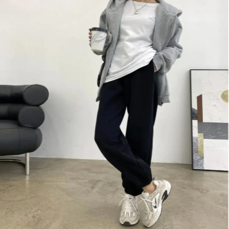 Women's Warm Fleece Casual Wide High Waist Pants