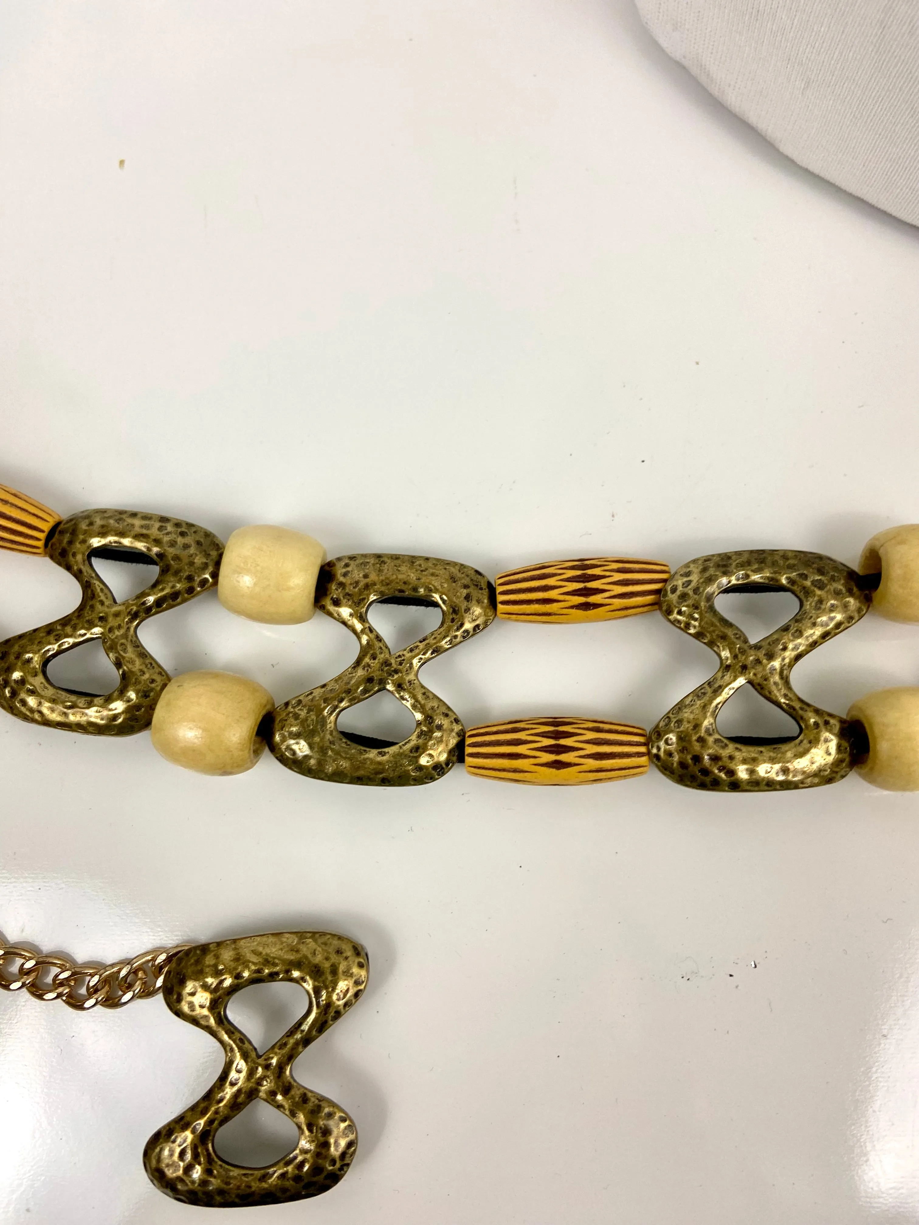 Wood Metal Boho Belt