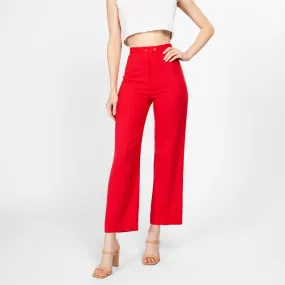 XS 70s Coral Red High Waisted Pants 24"