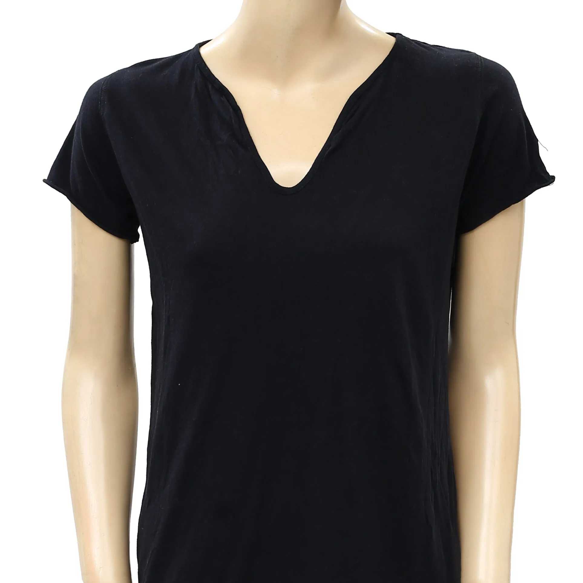 Zadig & Voltaire Tunisien Mc Solid Black T-shirt Top
